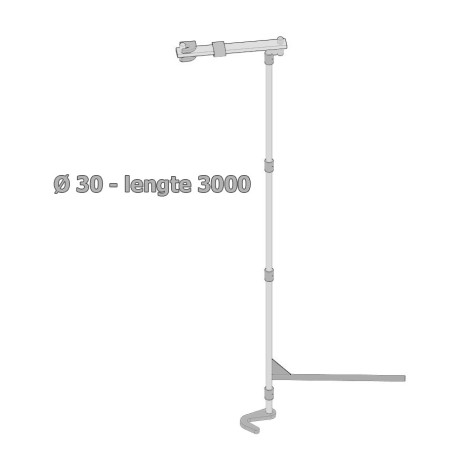 Bajonet sluiting - 3000mm hoog