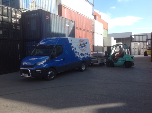 Aflevering van lading in de Haven van Antwerpen.